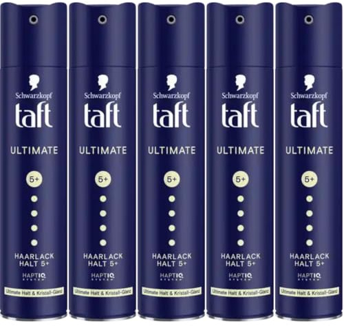 Haarspray Haarlack Ultimate Kristall Glanz Halt 5+ Spray Haarspray 250 Mililiter x 5 Stück