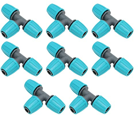 ZJchao Raccords de Tuyau en T, 20 Pièces 16 Mm Connecteur de Tuyau en T PE Tuyau D'irrigation Goutte à Goutte Raccords en T D'irrigation Goutte à Goutte avec Bouchon à Vis pour des