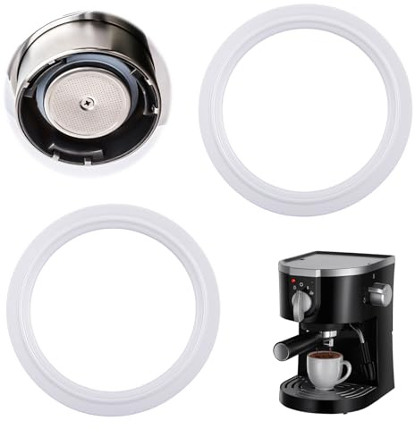 2 PCS Joint en Silicone pour Machine à Café Compatible EC680, EC685, EC820, EC850, EC860, Pièces de Rechange Ø Extérieur 58mm Ø Intérieur 45mm, Joint Étanchéité Cafetière Résistant à la Chaleur