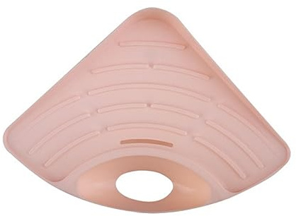 Mensola Triangolare Porta Spugna in Plastica Rosa Ventosa
