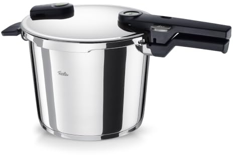 Fissler Vitaquick® Elemental tryckkokare 6,0 l (Ø 22 cm) salviagrön – tillverkad i Tyskland, upp till 70% snabbare, 2 matlagningssteg, supertermisk botten, induktion