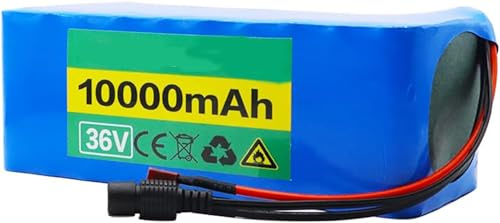 OmurgA 36V 10Ah 10S2P E-Bike Akkupack, Fahrrad-Batterien 36V 10Ah integrierter BMS mit 2 A Ladegerät wasserdichter Akku für 200W 350W 500W 750W 1000W Elektrofahrrad Motor 36V 10AH,T
