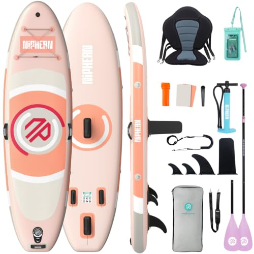 Niphean Stand up Paddling Board mit Sitz und Sup Board Zubehör | 320/305cm Stabiles Sup Board 200kg für 2 Personen, Robustes und Langlebiges Standup Paddle Board aufblasbar
