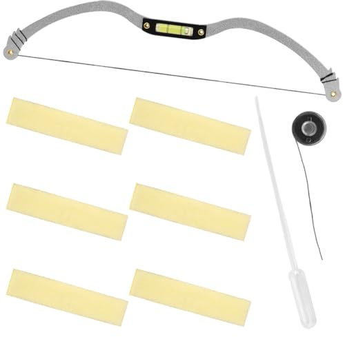POPETPOP Kit Professionale per Modellatore Sopracciglia Righello Portatile e Strumento di Misurazione Livello Correttore per Sopracciglia per Uso Domestico e Tatuaggi Estetici