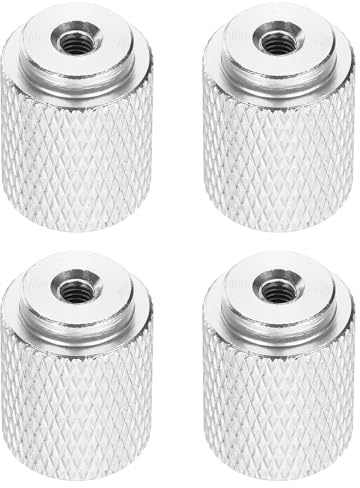 QUARKZMAN 4pcs Ecrou Moleté à Main, M3 12mm OD 16mm Hauteur Alliage d'Aluminium 6061 Anodisé, Ecrou à Vis Métallique pour Châssis, Assemblage DIY, Électronique, Argent Brillant