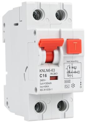 Interruttore magnetotermico differenziale 16A 30mA Tipo A Salvavita RCBO C16 1P+N 6kA AC240V interruttore differenziale protezione da dispersione di corrente sovraccarico e cortocircuito KNLN6-63