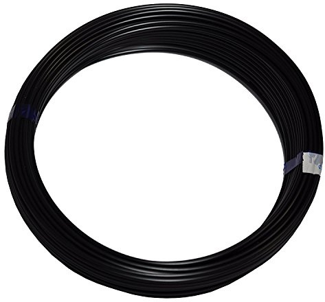 Tubo pneumatico in poliuretano per aria compressa, 6/4 mm, diametro esterno/interno, rotolo da 50 m, colore: nero