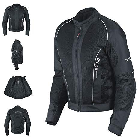 Giacca Donna Moto estiva protezioni Omologate Tessuto Mesh Traspirante Nero XS
