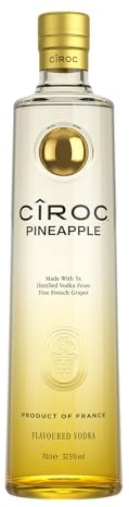 CîROC Pineapple, Ultra-Premium Wodka, Erfrischender Ananasgeschmack für einen heißen Sommer, Innovativ auf Traubenbasis destilliert in Südfrankreich, 37,5% vol, 700ml Einzelflasche