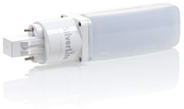 Silverlite [Plug&Play] 7w LED PL Bulb GX23-2 Pin Base,18w CFL Equivalent,700LM,Daylight Natural White(4000k),Driven by 120-277V and CFL Ballast,Horizontal Recessed,180° Rotatable,UL Listed