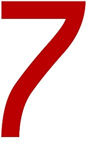 Zahl 7 in rot, 30 cm großer Sticker, wetterfeste Klebezahl | Selbstklebende Klebefolie für Hausnummern an Tür, Tor, Garage, Schaufenster und allen glatten Oberflächen