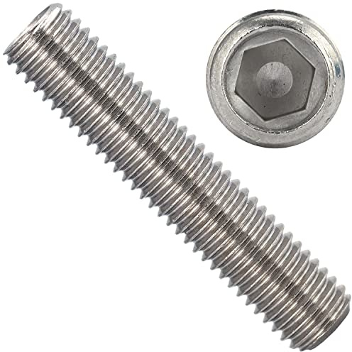 OPIOL QUALITY® Gewindestifte Innensechskant mit Ringschneide DIN 916 M6x16 mm aus Edelstahl A2 V2A (50 Stück) Madenshrauben Maden-schrauben Schrauben Gewindestift