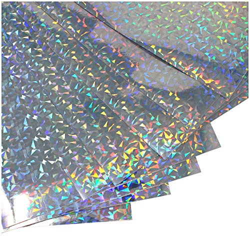 Din A4 Bogen Bastelfolie Selbstklebend Künstlerfolie Plotterfolie Plottfolie Hologramm Glitzer Folie Basteln DIY (Delta, 10er Set Din A4 Bögen)