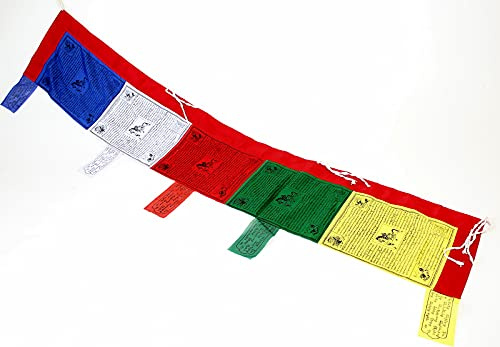 Härlig tibetansk bönflagga 1,6 m x 0,35 m Nepal prayer flagga Himalaya