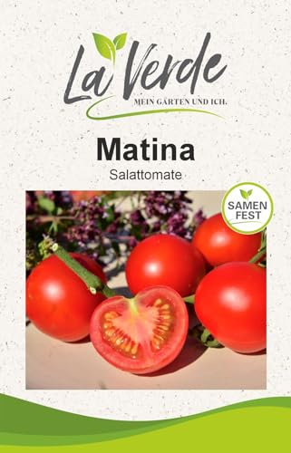 La Verde MEIN GARTEN UND ICH. Matina Tomatensamen für ca. 8–10 Pflanzen, frühe Salattomate, Saatgut ohne Gentechnik