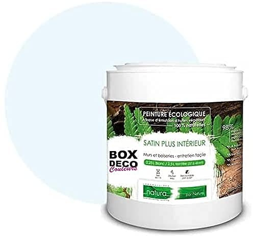 Pintura natural ecológica para pared, diseño de raso interior de Natura, 2,5 L, 33 m², color azul azur
