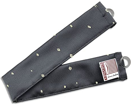 SeGaTeX home fashion Raffhalter Raffband für Wohnmobil Caravan-Vorhang Cupido grau gestickte Punkte 1 Stück