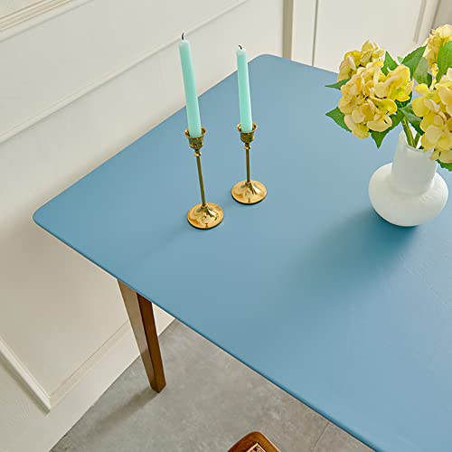 Cozomiz Elastische Rechteckige Tischdecke Wasserdicht Rutschfest Abwischbar Schmutzabweisend 70x120cm Blau