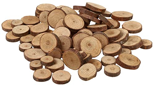 SEWACC 100stücke Naturholzscheiben Runde Kleine Holzscheiben Diy-bastelmaterialien Holzscheite Zur Dekoration Diy-holzscheiben