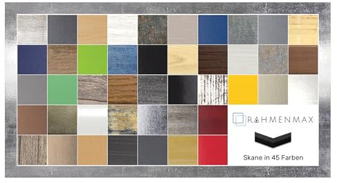 RahmenMax Skane Puzzlerahmen Bilderrahmen Posterrahmen 38x98 cm Silberglanz Vintage Passgenau Handgefertigt inklusive klarer Acryl Verglasung