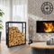 ML-Design Porte Bûches de Cheminée, 80x25x100 cm, Noir, Métallique, en Acier Revêtue par Poudre, Intérieur/Extérieur, Support pour Bois de Chauffage, Étagère Rangement Aide à l'Empilag Bois de Poêle
