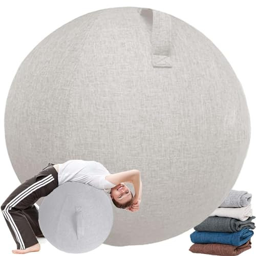 EUXCLXCL 55/65/75 cm Yoga Ball Hülle Kratzfest Staubdicht Schutzhülle Für Gymnastikball Leicht Balanceball-Abdeckung Faltbar Sitzbälle Stoff Bezug Für Balance Stabilität Fitness,04,65cm
