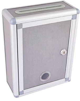 rockible Estuche de sugerencias con organizador de cerradura, caja de quejas, caja de donación multiusos bloqueable, buzón para oficina en casa, duradero, Ranura superior