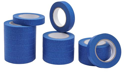 innytund Masking Painter Tape 54 Rolls Non-marking Blue Masking Tape Malerkrepp Kreppband 2.4cm x 55m Hochklebendes Papier Maler Tape für Malerei, Wand, Handwerk, Künstler Dekorieren