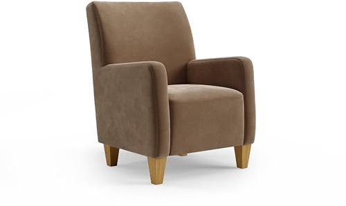 Cavadore Sessel Vida / Polstersessel im trendigen Design / 74 x 93 x 81 / Mikrofaser, Hellbraun