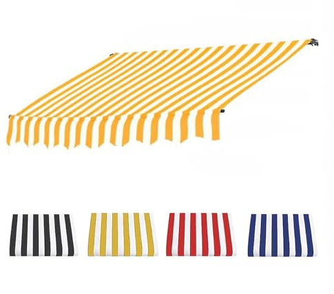 LXRHLIKG Ersatz für Einziehbaren Klemmmarkise Stoff, Außen Klemm Markise aus PU-Beschichtetem Polyestergewebe mit Wasser- und Sonnenschutz(Color:Yellow,Size:138/350cm)