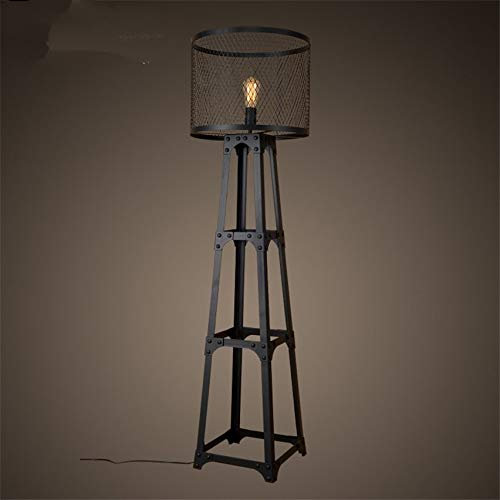JOCLOL Lampadaire lampadaire trépied noir Vintage tour debout industriel lampadaires lumières pour salle à manger Foyer lampadaire
