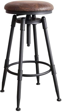 Generic Barhocker,Vintage Drehhocker, Höhe 27''-36'' Barhocker, Spirale Verstellbarer Hoher Hocker, Eisen Kunstleder Esszimmerstuhl