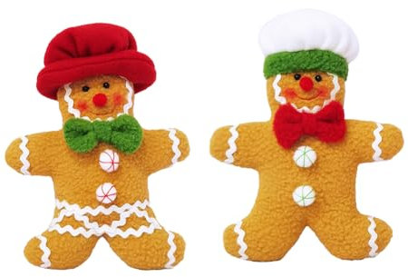 Asudaro 2 bambole di pan di zenzero, adorabile di pan di zenzero, mini di pan di zenzero, decorazione da appendere per scatola regalo di Natale