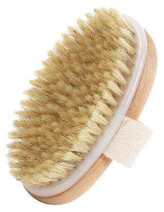 Dry Brushing Body Brush, Natural Exfoliating Body Brush Spa Exfoliation and Massage Scrub Brush with Natural Boar Bristles Body Exfoliator Brush Shower Brush Body Scrubber for Removing Dead Skin