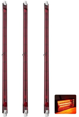 Lampadina Alogena R7S 254mm 1300W, J254 Lampada Alogena Lineare A Doppia Estremità 220V, 1300LM, Lampadine Infrarossi Riscaldante R7S 1300W Dimmerabile, Fascio 360°, Nessuno Sfarfallio, 3 Pezzi