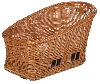 Basil Pasja hundcykelkorg MIK M, 30 l, bak, tillverkad av hållbart vide, inkl. låsbar MIK-adapterplatta, avtagbar, med tvättbar kudde, perfekt för cykelturer med din hund
