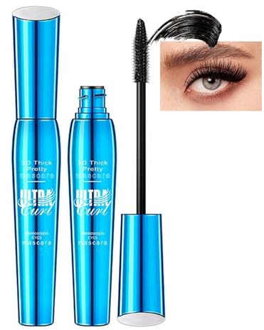 EONFAVE 5D Mascara Wasserfest & Schweißfest, Langanhaltende Wimperntusche für Extrem Lange Wimpern, Wimperntusche für Extra Volumen & Definition, False Lash Effect, Volumizing & Curling, Schwarz