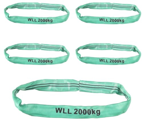 Lasiprofi Doppelmantel-Rundschlinge WLL | Set | Tragfähigkeit 2000 kg | Nutzlänge: 2,0 m; Umfangslänge: 4,0 m (4 Stück)
