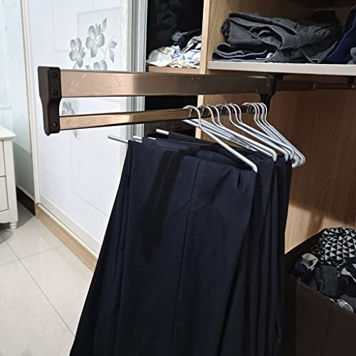 RNNYWDRQ Kleiderstange für Kleiderbügel im Schrank, ausziehbare Kleiderstange, platzsparend, Schrank-Organizer für Hosen und Mäntel, Tragkraft: 25 kg (Größe: 700 mm/27,56 Zoll)