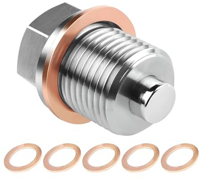 JNNJ M18x1.5 Magnetische Ölablassschraube mit Dichtung | Wiederverwendbar, Fängt Metallpartikel Auf, Mit Kupfer Unterlegscheiben, Einfache Wartung, Automotive Zubehör