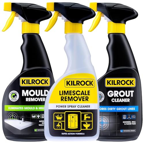 3 Piece Household Cleaning Giftset, Grout Cleaner, Limescale Remover Spray 500ml, Mould Spray Cleaner 500ml, Powerful Home Cleaning Bundle, Ideal for Homeowners