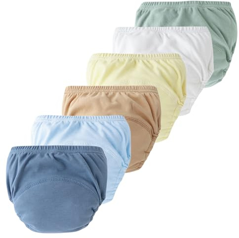 NEAWEALY Baby potta träningsbyxor flickor pojkar blöjbyxor småbarn toalettträning underkläder 1–3 år, 6 stycken – unisex 01, 1-2 Jahre