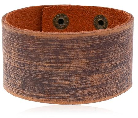 4 Cm Breites Echtlederarmband Für Männer Vintage Punk Armband Verstellbarer Druckknopf Gothic Wrap Handgelenk Manschette Armreif Frauen Unisex Schmuck Geschenk