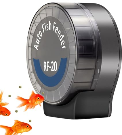 Fischbecken-Futterautomat mit 6-stufiger Portionskontrolle - Automatischer Garnelenfütterer - 140ml programmierbarer Fütterungstimer für Aquarium für Schreibtisch Büro Zuhause Axolotl