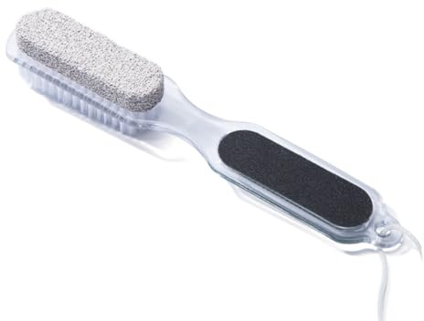 OATIPHO Strumento Spazzola per Unghie e Limetta Pietra Pomice 4 in 1 la Cura dei Piedi Rimozione Calli e Pelle Morta per Uso Domestico e Spa