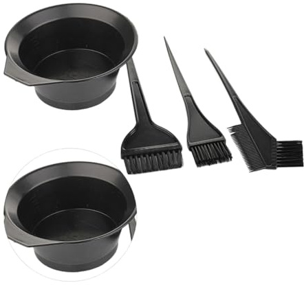 Hemobllo 4ensembles Bol et Peigne pour Teinture Capillaire Outils de Coiffure avec Brosse Lavable et Réutilisable pour Coloration à Domicile