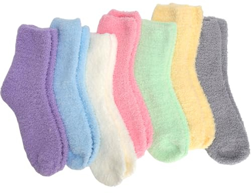 7 Pares Calcetines Térmicos Mujer Invierno Calcetines Suaves y Gruesos Antideslizantes Calcetine Mujer Peluche para Casa, Dormir, Regalo (Talla 36–40)
