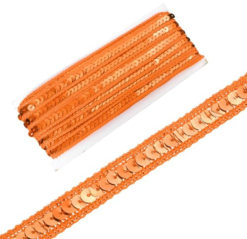 QUARKZMAN 0.5 Zoll x 10 Yards Paillettenband Paillettenborte Nähen | Flaches Glitzerband, Für Bastelarbeiten Verzierungen, Kostümhüte Kleider Schuhe Stirnbänder