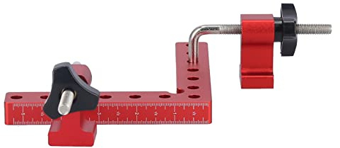 Socobeta Woodworking Right Angle Jig, Durable 90° Positioning Square Clamp Tool for Precise Wood Projects, Woodworkers, 2 Sets Aluminum Alloy, Red, Imperial Measurement, Ideal for Boxes and Photo