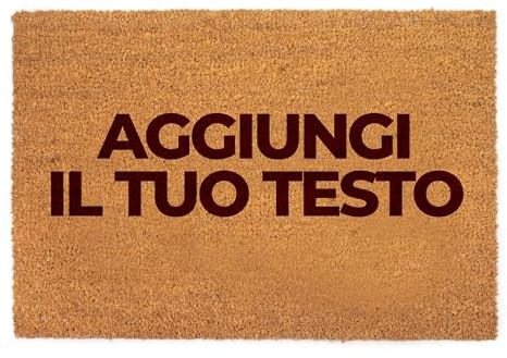 Lupia Zerbino Ingresso Esterno 40x60 cm testo PERSONALIZZATO, Zerbino Ingresso Casa Simpatico in Fibra di Cocco Resistente, Tappeto Porta con Scritta, Base Antiscivolo PVC, Interno Esterno
